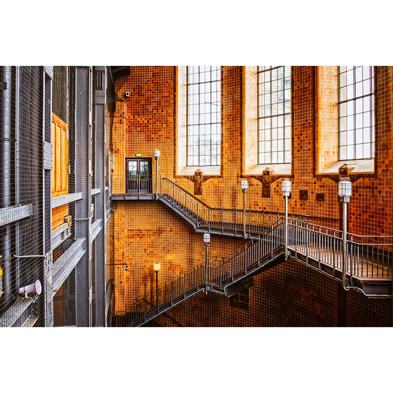 Stairs Architecture Mural Wallpaper Stain Resistant Wall Decor for Home