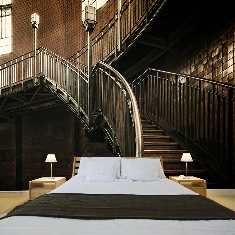 Customized Modern Stairs Building Mural Wallpaper Wall Covering for Accent Wall