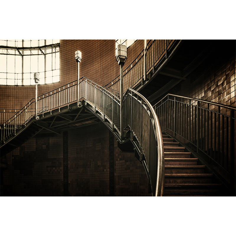 Customized Modern Stairs Building Mural Wallpaper Wall Covering for Accent Wall