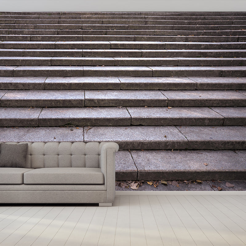 Customized Modern Stairs Building Mural Wallpaper Wall Covering for Sitting Room