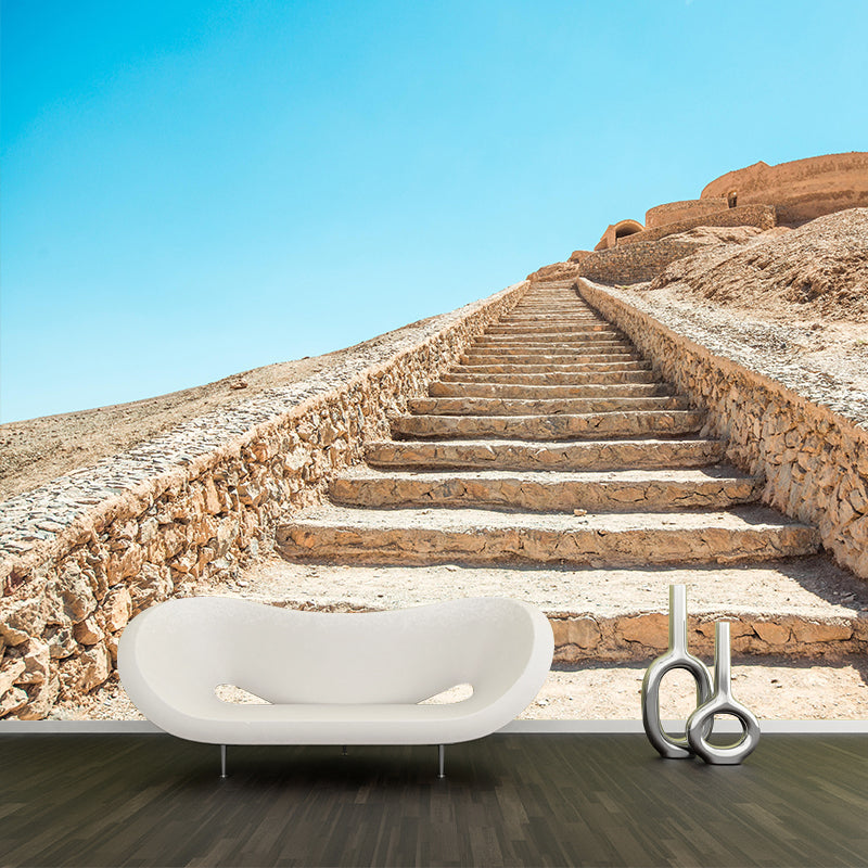 Customized Modern Stairs Building Mural Wallpaper Wall Covering for Sitting Room