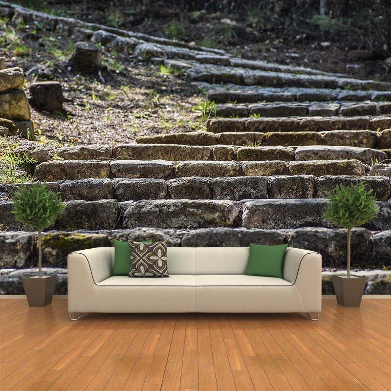 Stairs Architecture Mural Wallpaper Stain Resistant Wall Decor for Adult Room
