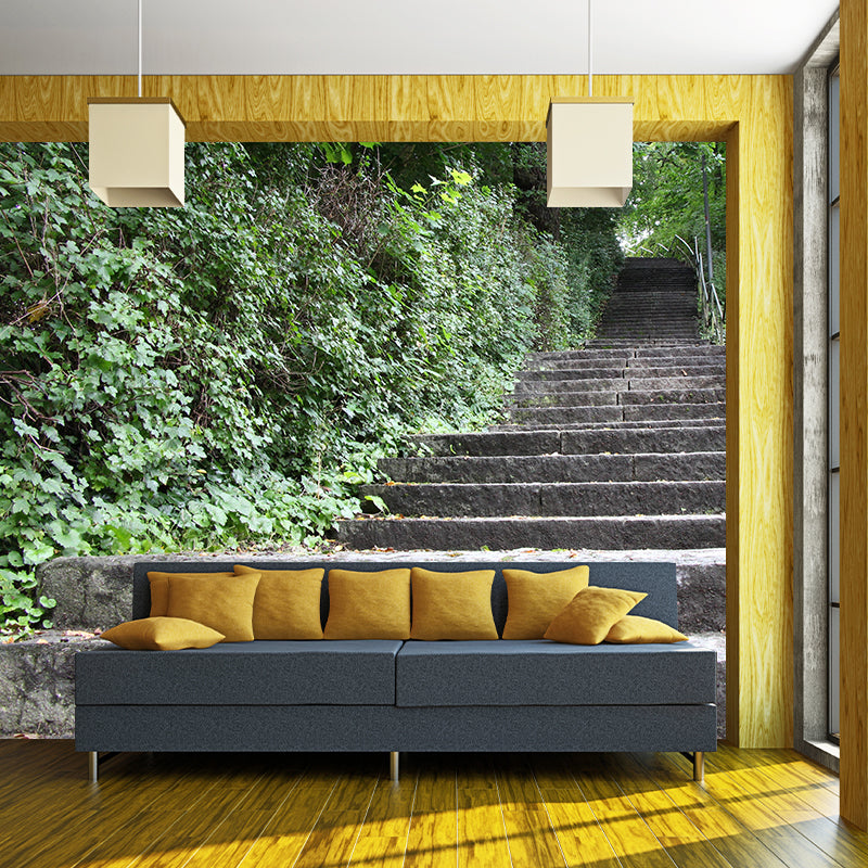Customized Modern Stairs Building Mural Wallpaper Wall Covering for Bedroom