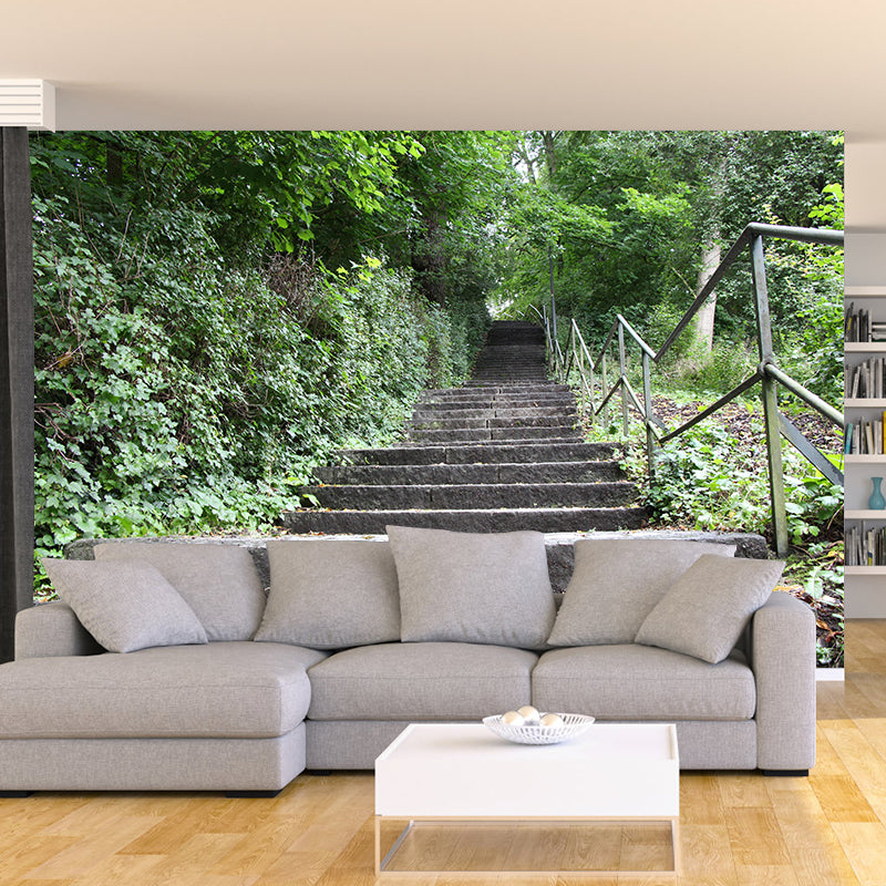 Customized Modern Stairs Building Mural Wallpaper Wall Covering for Bedroom
