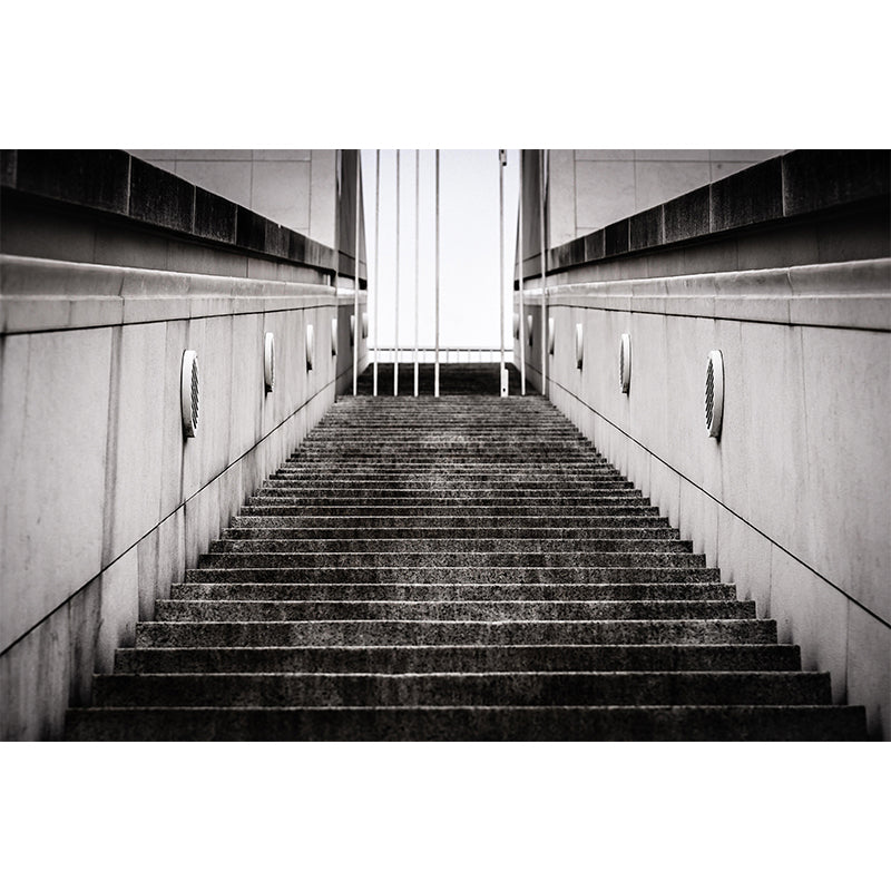 Contemporary Style Stairs Mural Wallpaper Stain Resistant for Adult Room