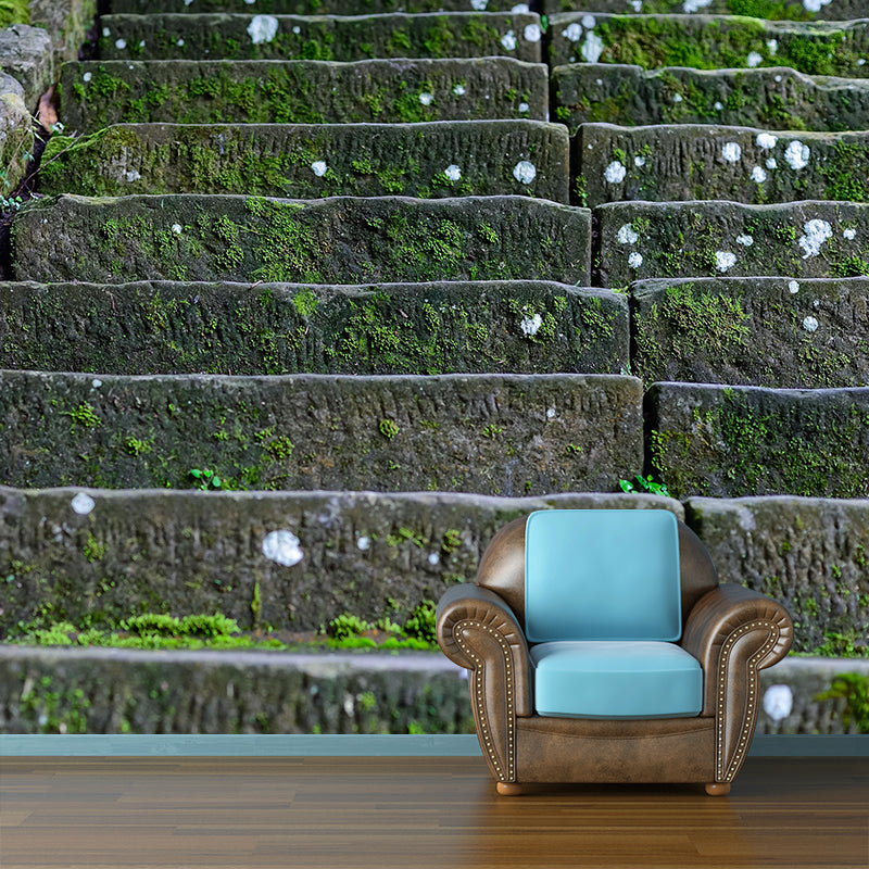 Stain Resistant Stairs Architecture Mural Wallpaper for Living Room