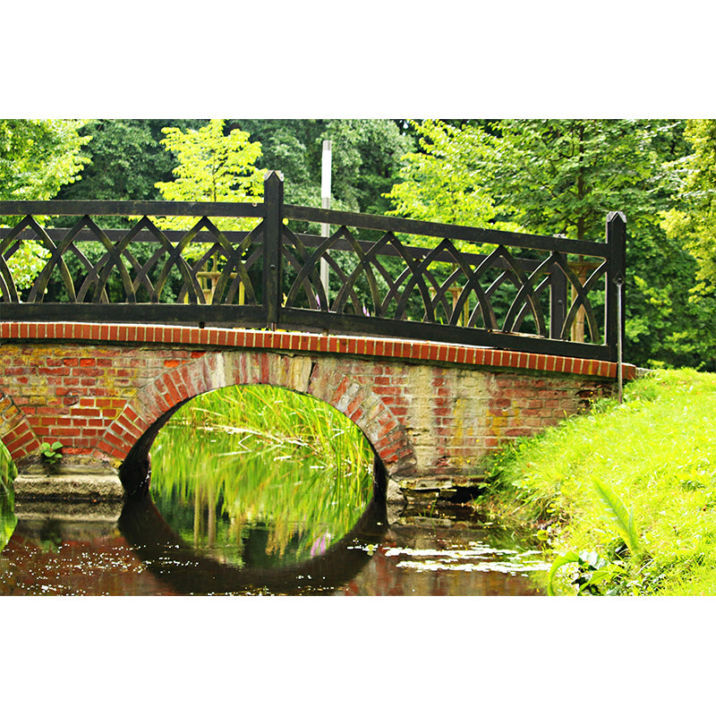 Brick Bridge Architecture Mural Wallpaper Stain Resistant Wall Decor for Home Decor