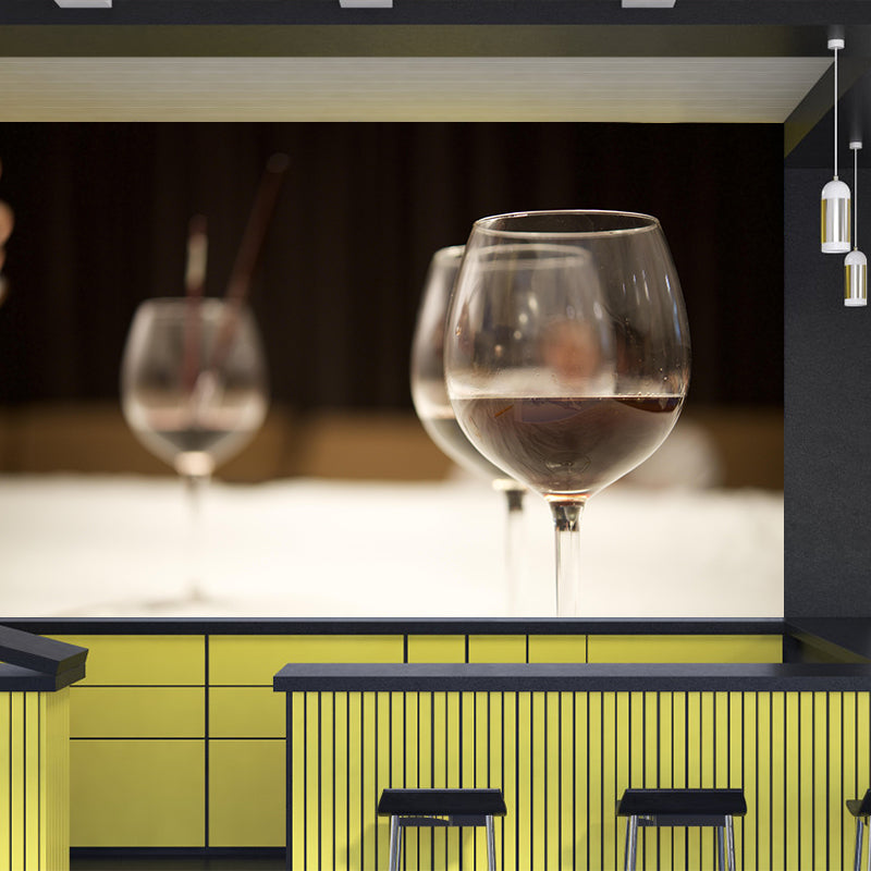 Contemporary Wine Wall Mural Moisture Resistant Photography Style for Bar Shop