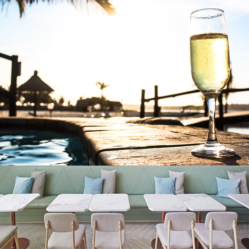 Wine Wall Mural Moisture Resistant Contemporary Photography for Bar Shop