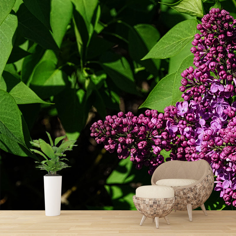 Customized Lilac Mural Wall Covering Eco-friendly Wallpaper for Bedroom