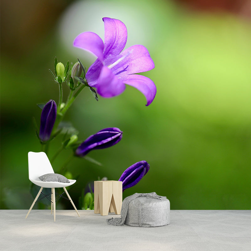Customized Bluebell Mural Wall Covering Eco-friendly Wallpaper for Bedroom