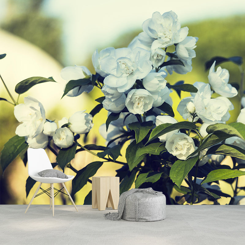 Customized Jasmine Mural Wall Covering Eco-friendly Wallpaper for Bedroom