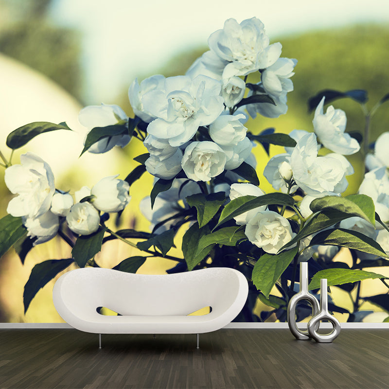 Customized Jasmine Mural Wall Covering Eco-friendly Wallpaper for Bedroom