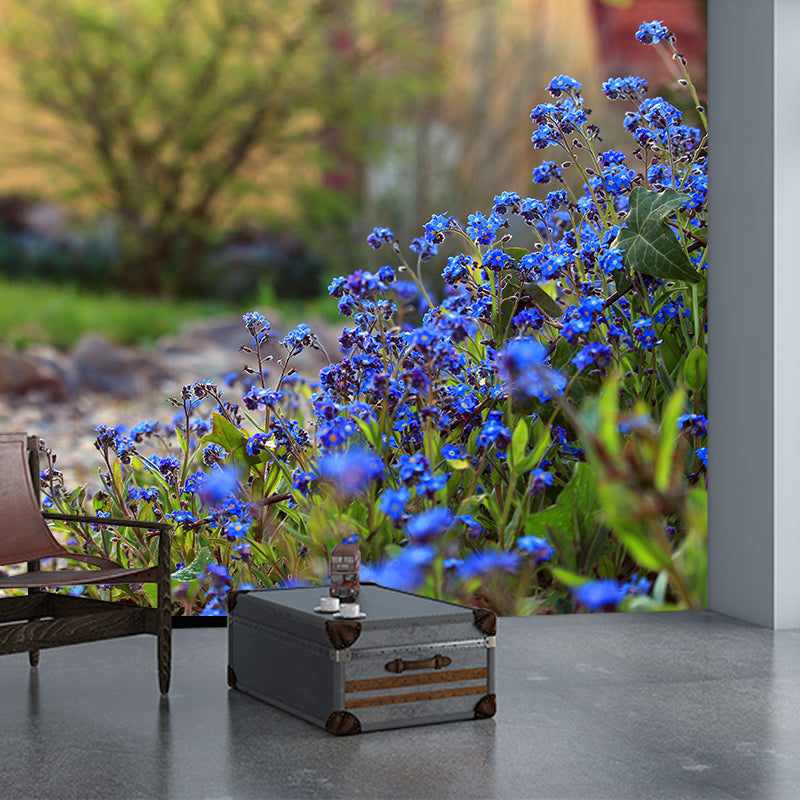 Customized Forget-Me-Not Mural Wall Covering Eco-friendly Wallpaper for Bedroom