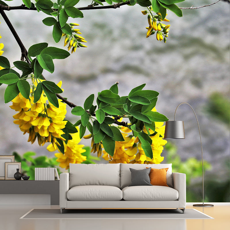 Customized Wisteria Mural Wall Covering Eco-friendly Wallpaper for Bedroom