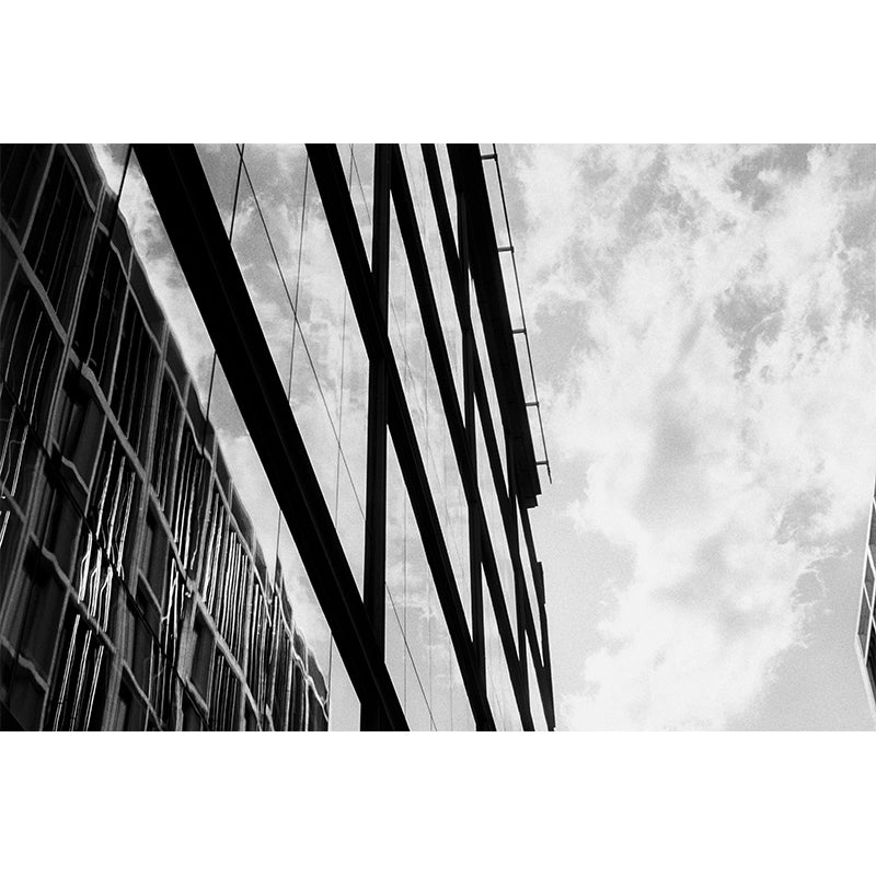 City Building Modernization Wall Mural for Meeting Room, Custom Size Available