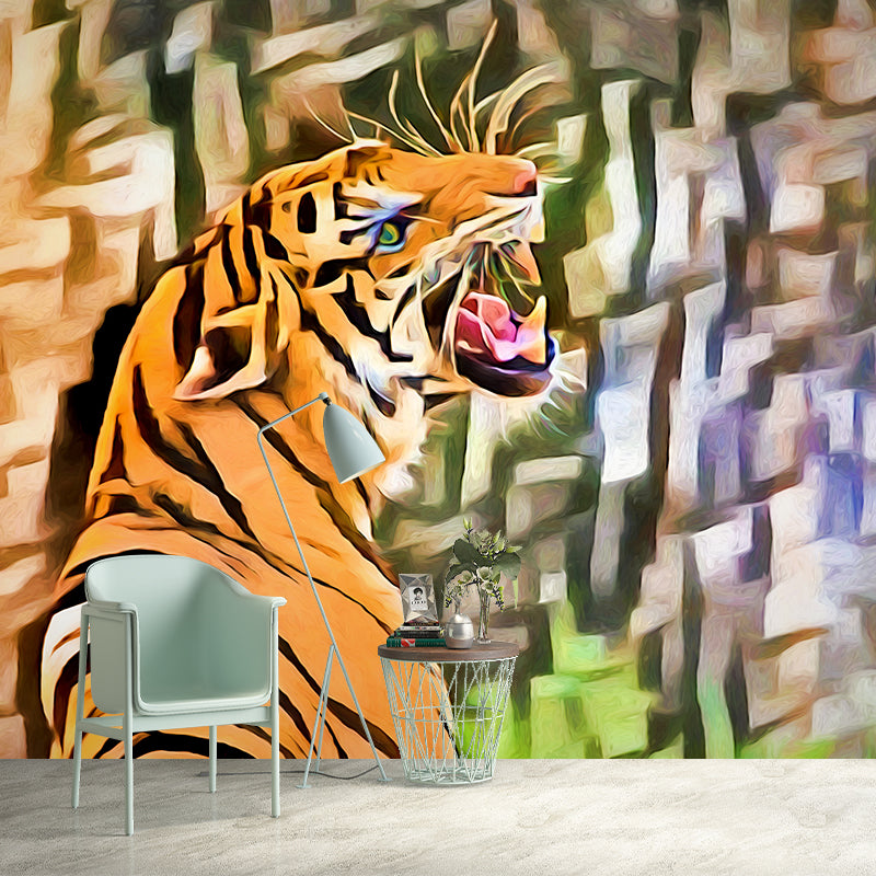 Forest Beast Animal Mural Wallpaper Wall Covering Mildew Resistant for Living Room