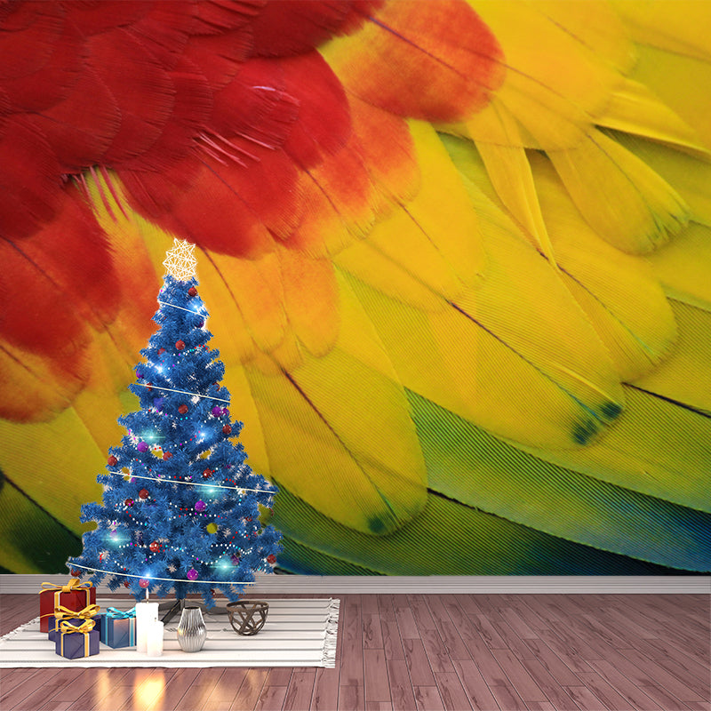 Beautiful Feathers Removable Wall Mural for Sleeping Room, Stain Resistant