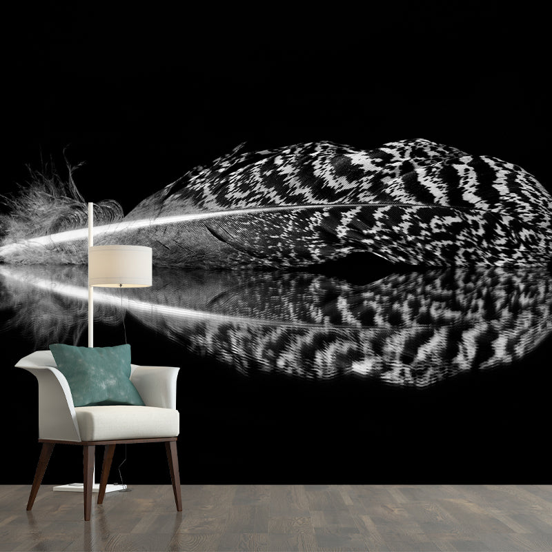 Flying Feathers Mural Wallpaper for Sleeping Room, Mural Wallpaper for