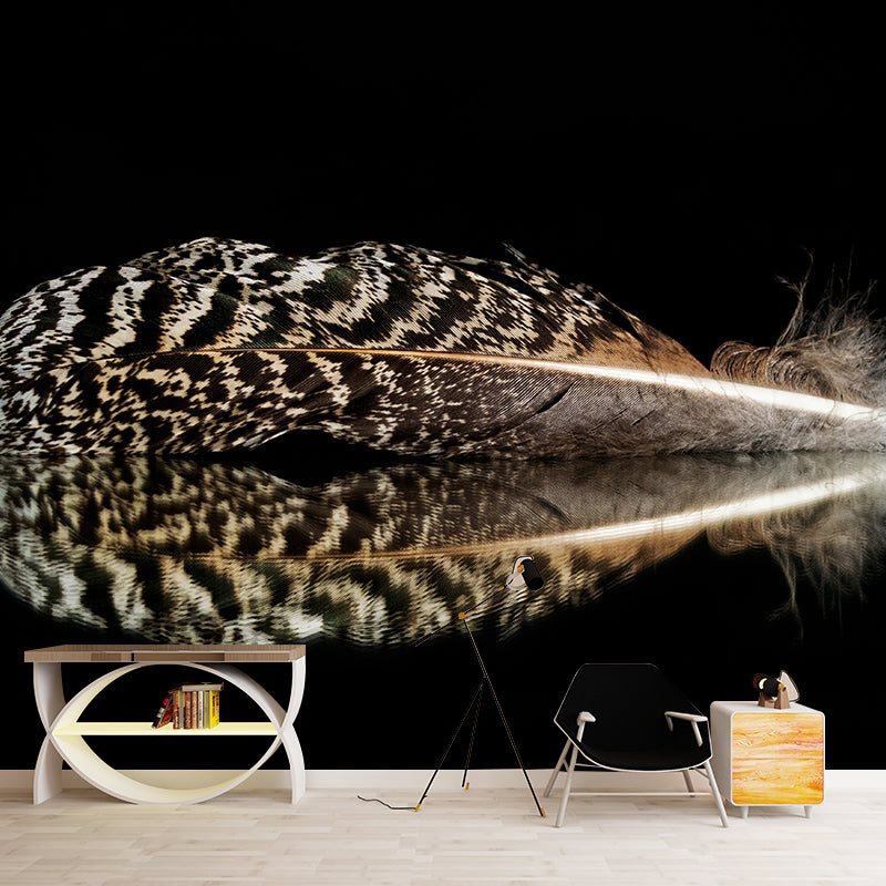 Flying Feathers Mural Wallpaper for Sleeping Room, Mural Wallpaper for