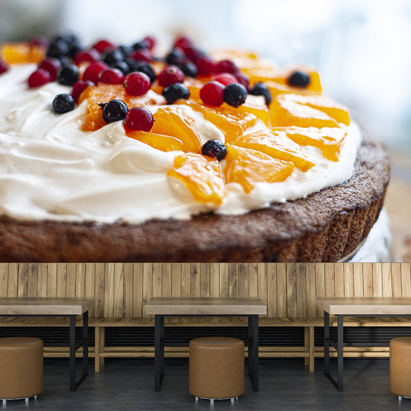 Sweet Fruit Cake Mural Wallpaper for Cake Shop Wall Decor, Made to Measure