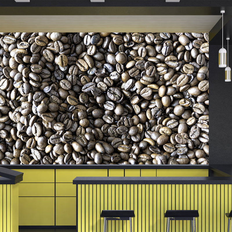 Modern Coffee Shop Wall Decor Coffee Beans Mural Wallpaper, Water Resistant