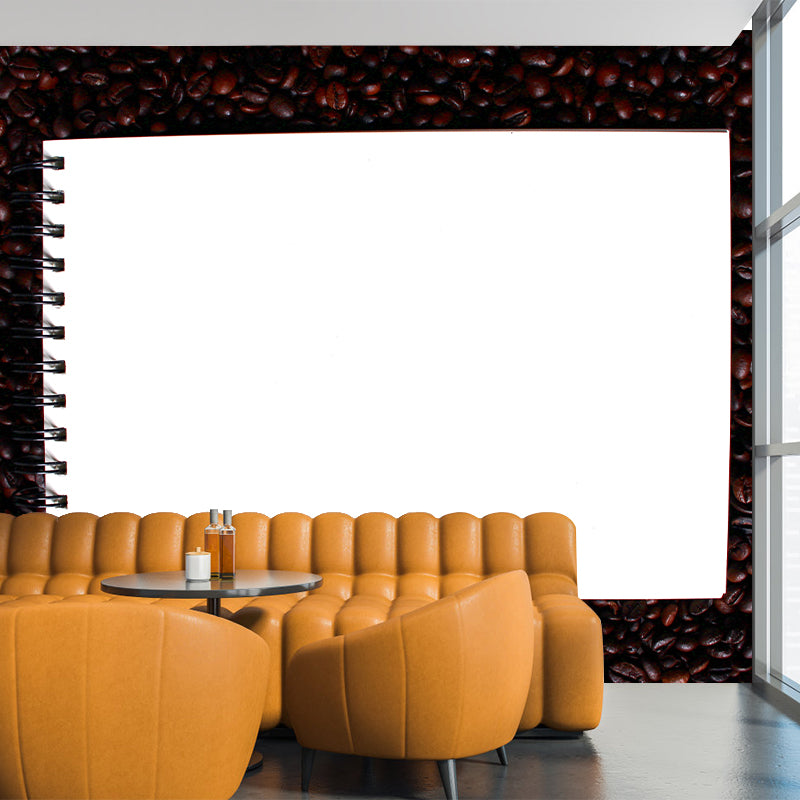 Minimalism Style Coffee Beans Mural Wallpaper for Coffee Shop, Custom Size Available