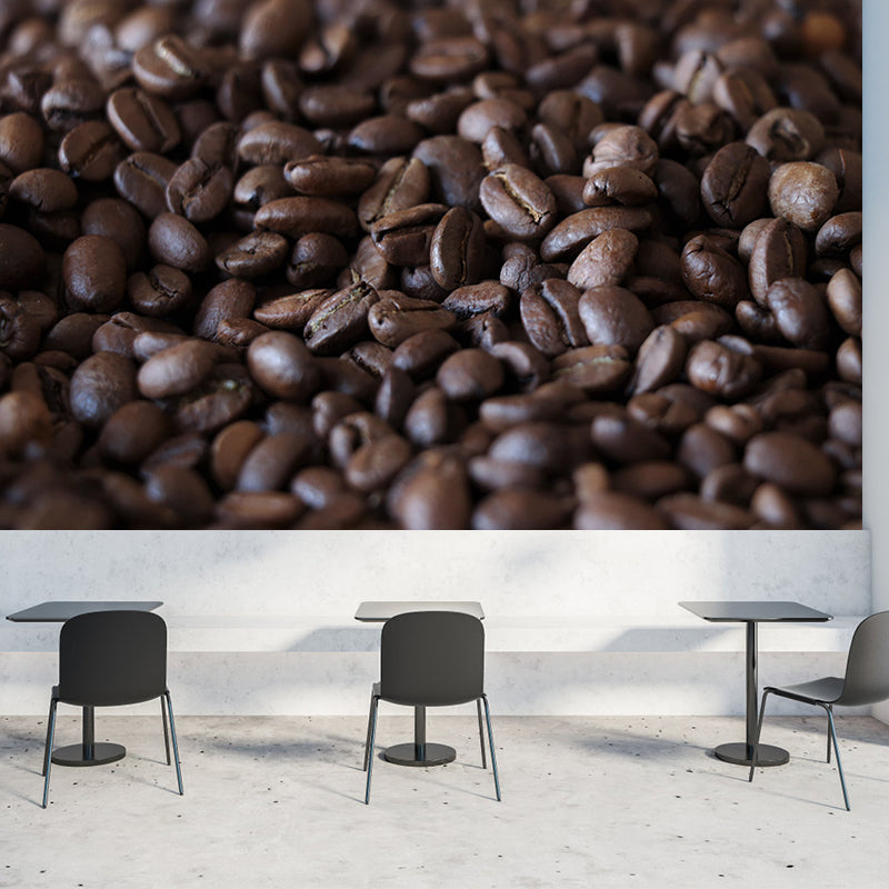 Minimalism Style Coffee Beans Mural Wallpaper for Coffee Shop, Custom Size Available