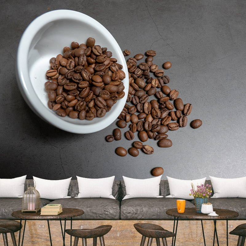 Minimalism Style Coffee Beans Mural Wallpaper for Coffee Shop, Custom Size Available