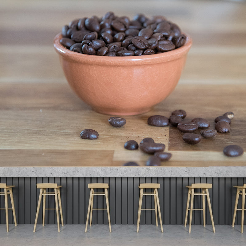 Minimalism Style Coffee Beans Mural Wallpaper for Coffee Shop, Custom Size Available