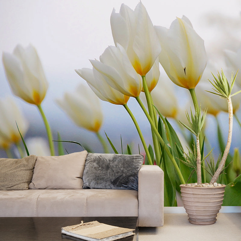 Décoration murale de chambre à coucher, tulipes aux couleurs vives, taille personnalisée