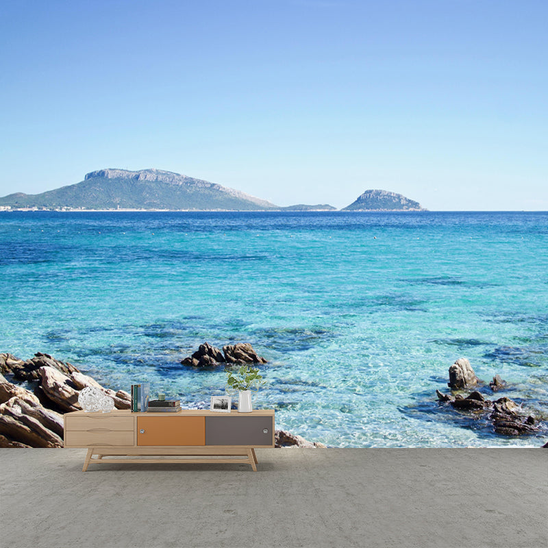 Boundless Sea Mural Horizontal Photography Modernism Wall Decor for Living Room