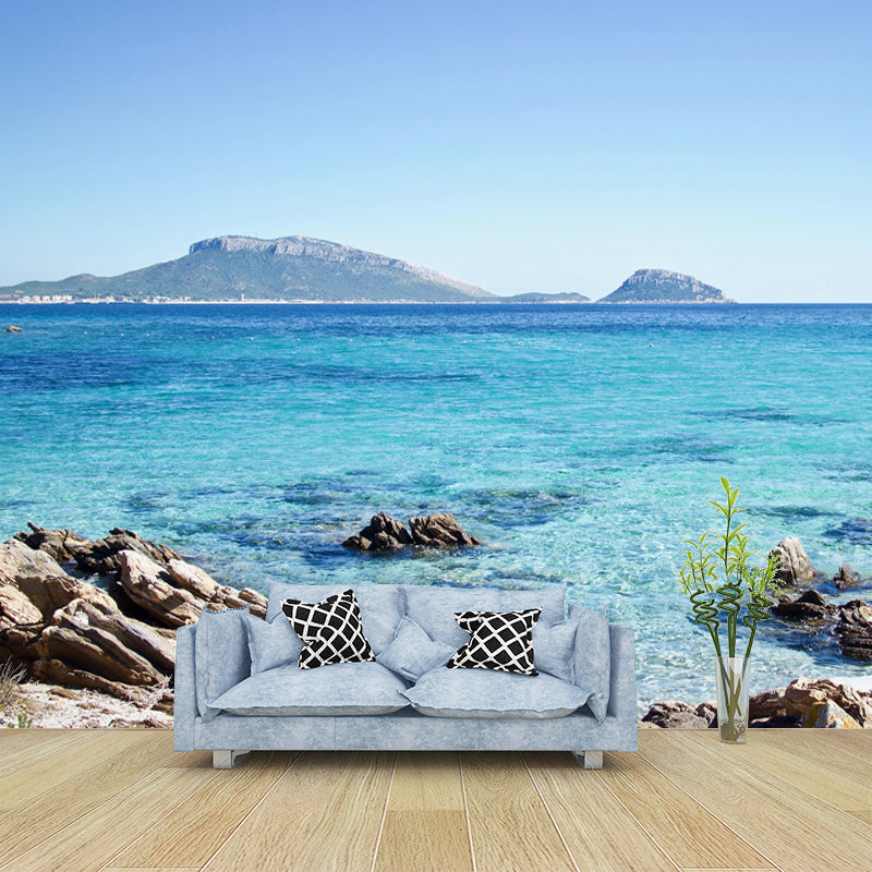 Boundless Sea Mural Horizontal Photography Modernism Wall Decor for Living Room