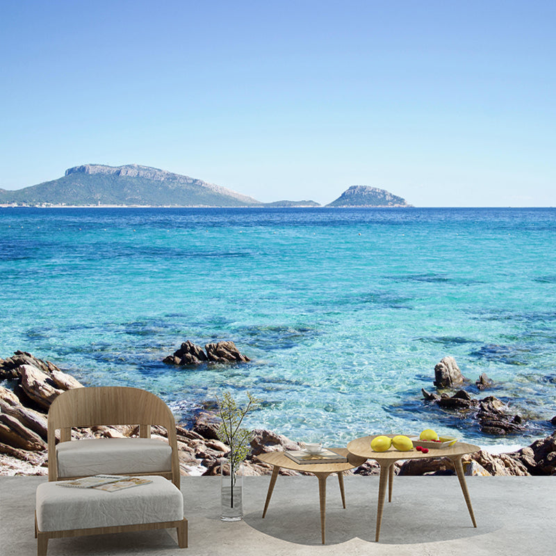 Boundless Sea Mural Horizontal Photography Modernism Wall Decor for Living Room