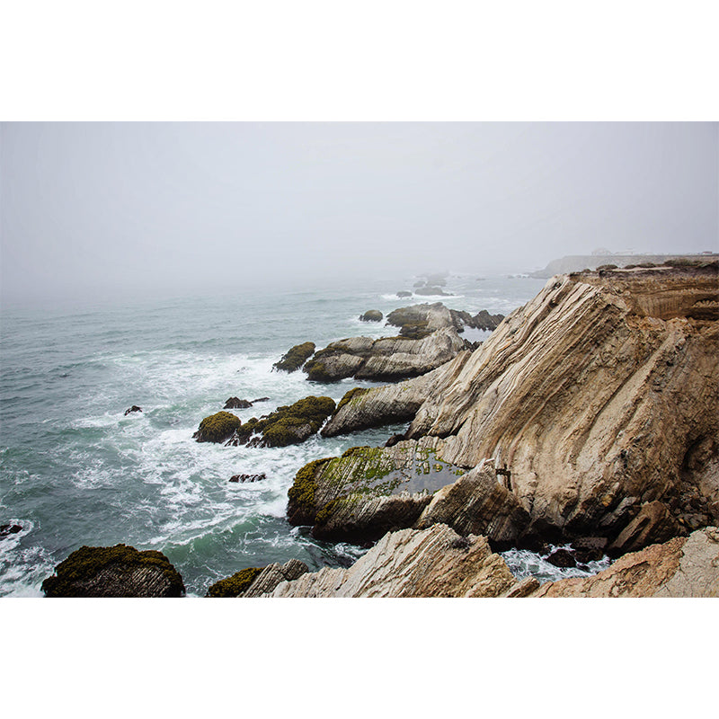 Customized Sea Wall Mural Modernism Mildew Resistant Wall Decor for Bathroom