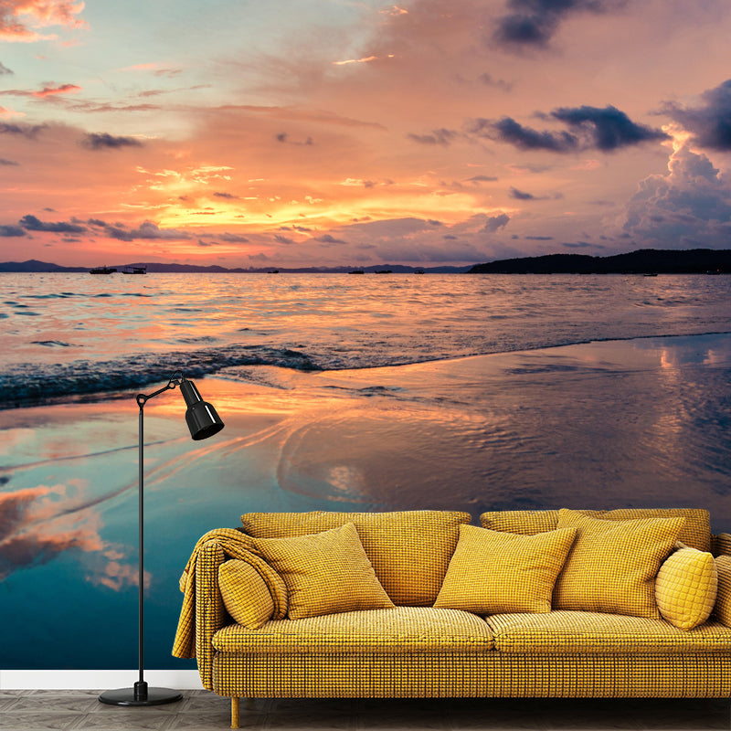 Beautiful Sea Mural Horizontal Photography Modernism Wall Decor for Living Room