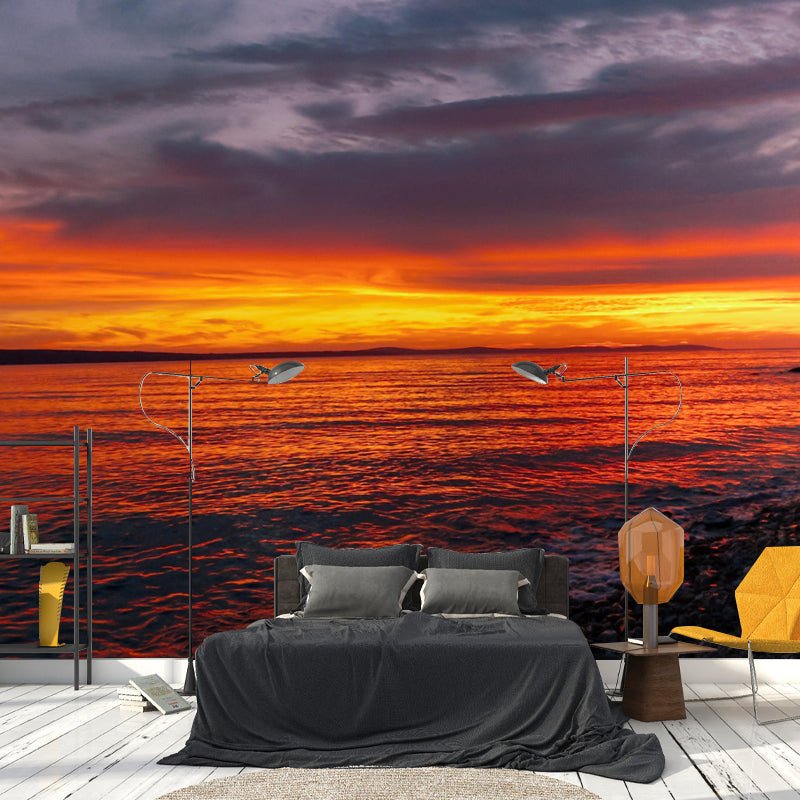 Beautiful Sea Mural Horizontal Photography Modernism Wall Decor for Living Room
