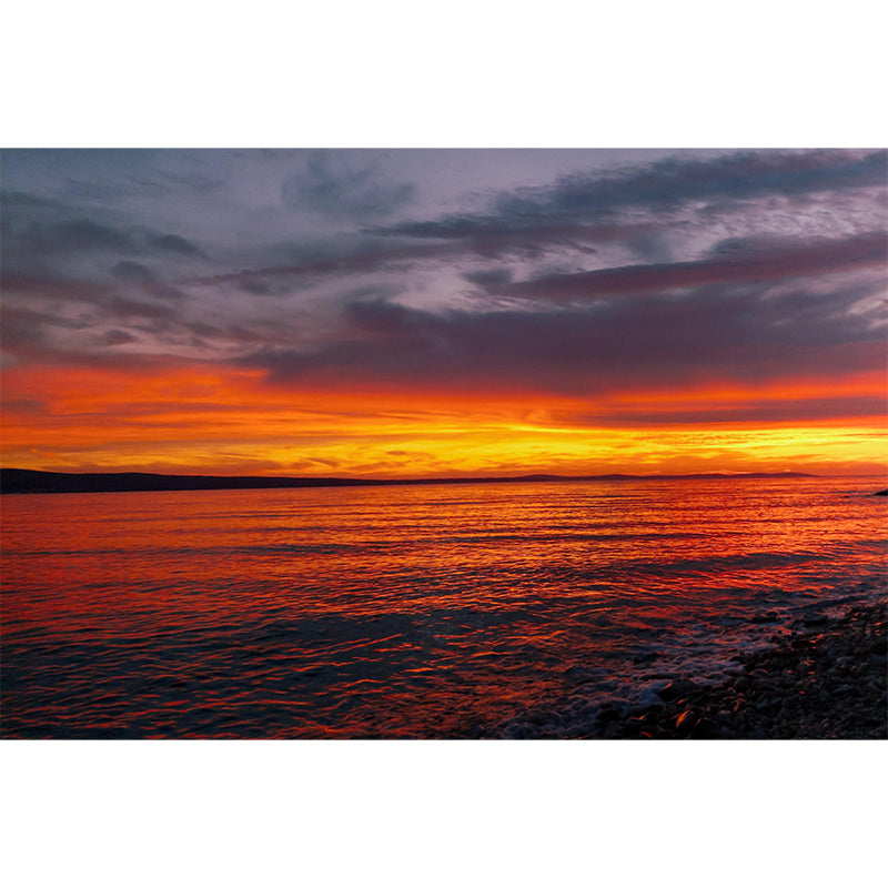 Beautiful Sea Mural Horizontal Photography Modernism Wall Decor for Living Room