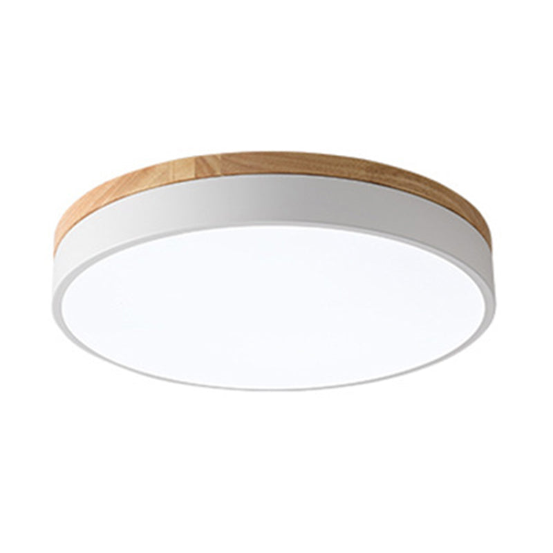 Plafonnier encastré à 1 lumière à abat-jour rond, de style simple et moderne