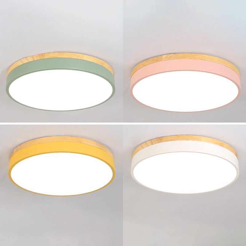 Lámpara de techo de montaje empotrado de estilo Simple y moderno con montaje empotrado de 1 luz de sombra redonda