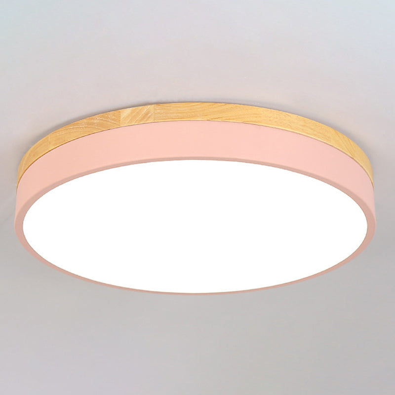 Plafonnier encastré à 1 lumière à abat-jour rond, de style simple et moderne
