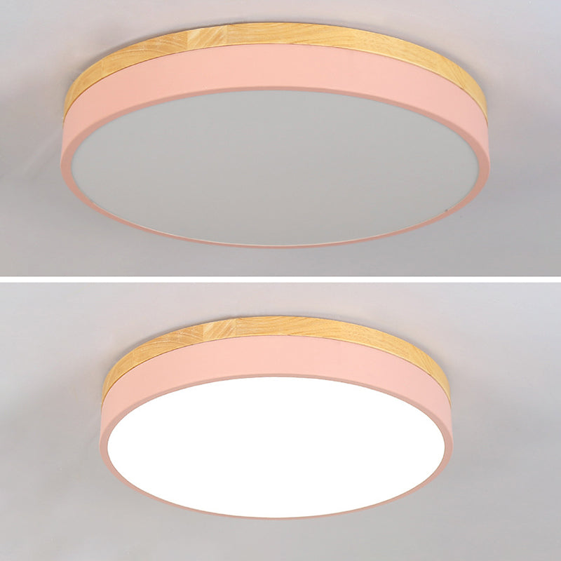 Lámpara de techo de montaje empotrado de estilo Simple y moderno con montaje empotrado de 1 luz de sombra redonda