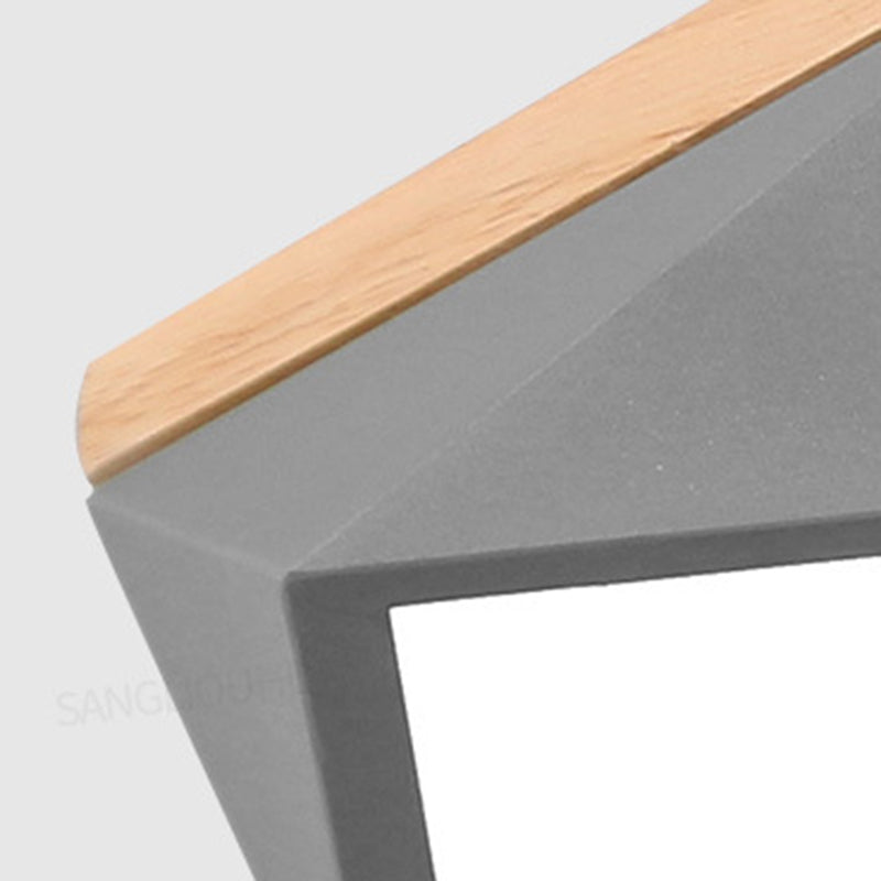Lámpara de techo LED de moda moderna, soporte empotrado geométrico de macarrón de hierro con pantalla acrílica