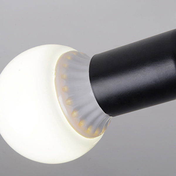 Black Radial Semi Flush Mount in Industrial Creative Style Lacquered Iron Ceiling Fixture