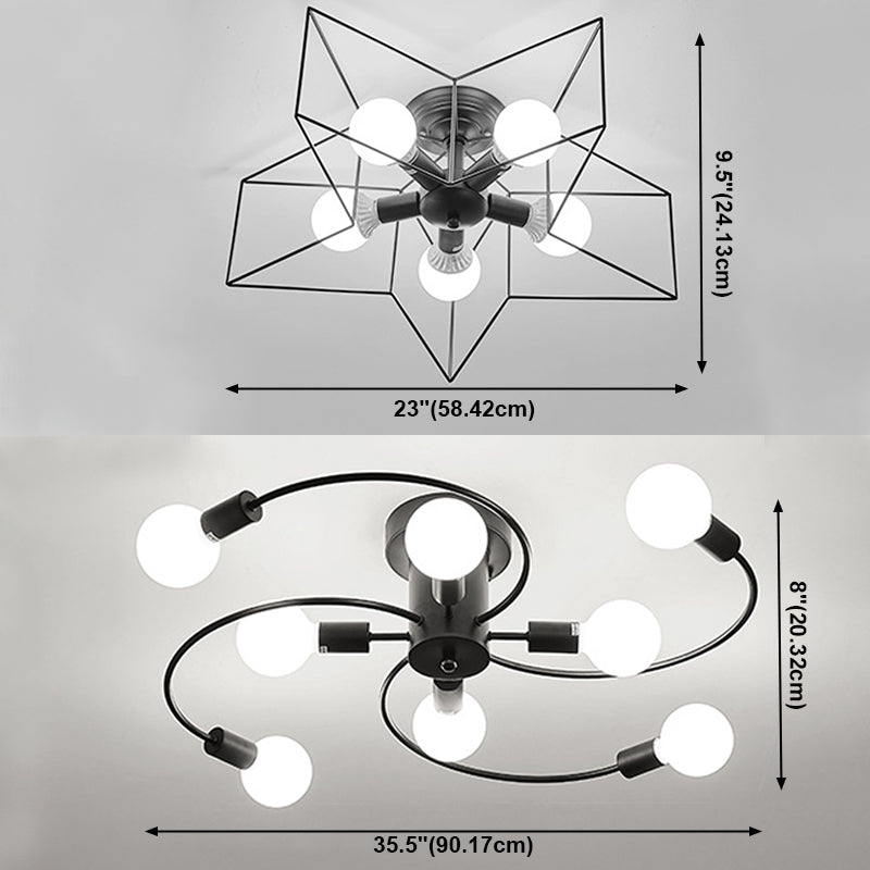 Semi-Flush Ceiling Lights Contemporary Geometric Flush Mount Light Ceiling Light Fixtures