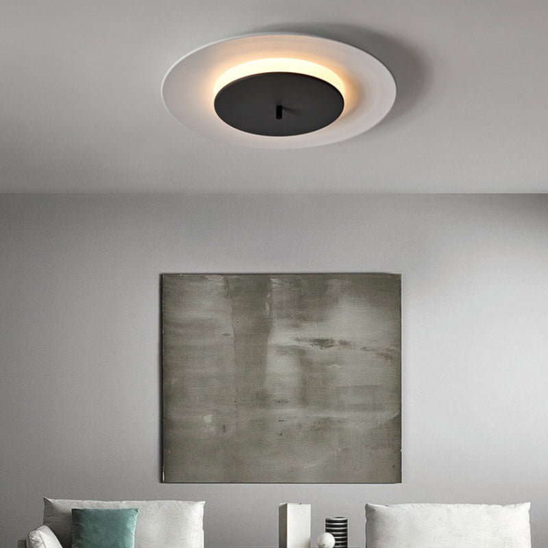 Plafonnier LED rond en acrylique de style moderne – encastré en aluminium macaron pour chambre à coucher