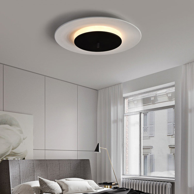 Plafonnier LED rond en acrylique de style moderne – encastré en aluminium macaron pour chambre à coucher