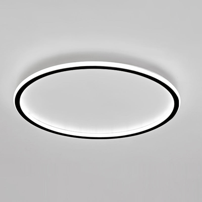 Plafonnier LED de simplicité moderne, montage circulaire en aluminium avec abat-jour en silicone