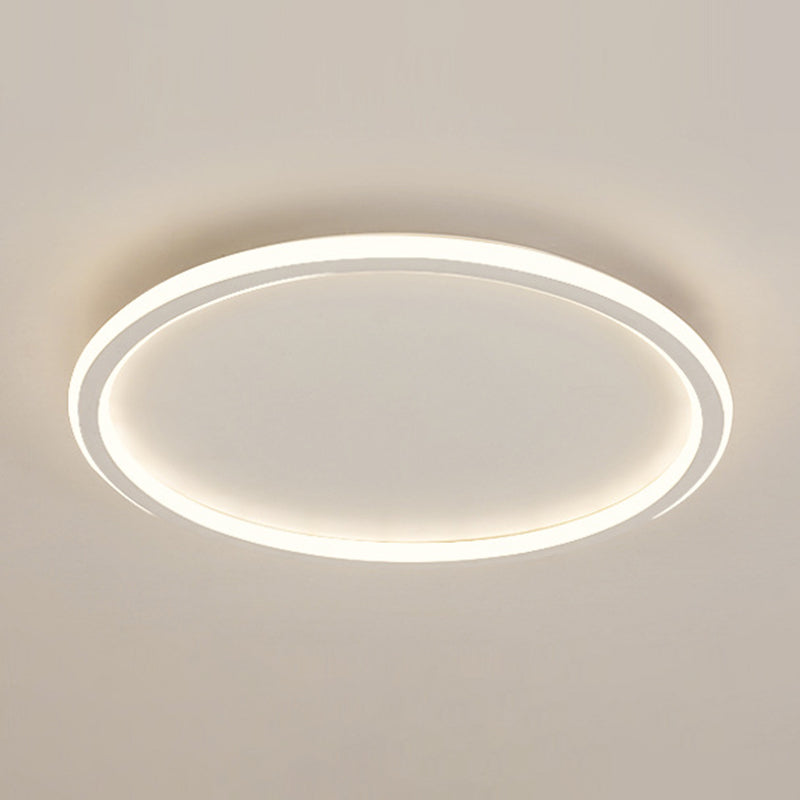 Modern Simplicity LED Ceiling Light Aluminium Circular Flush Mount with Silicone Shade