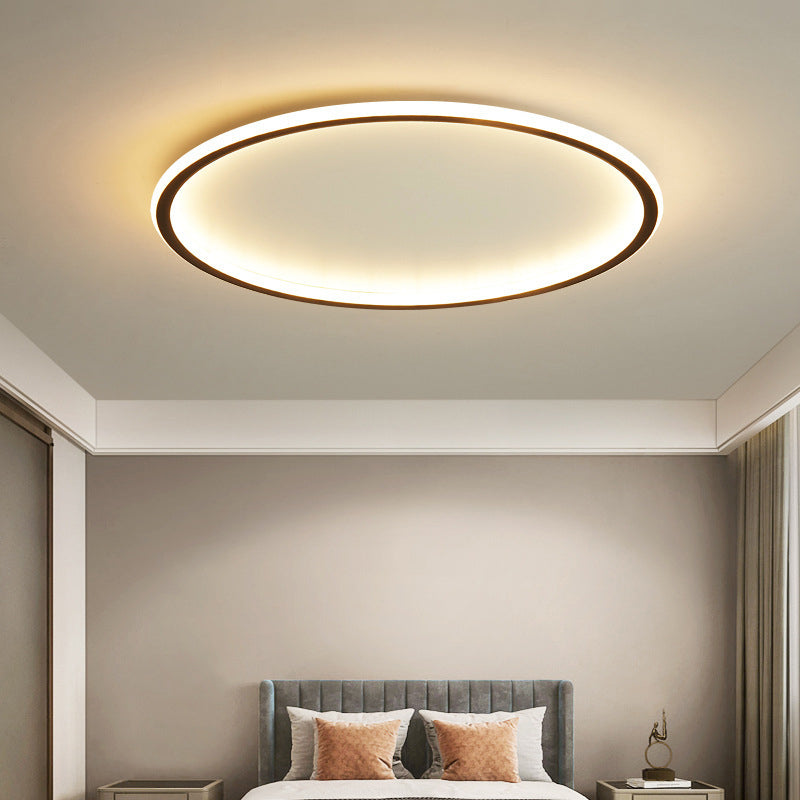 Plafonnier LED de simplicité moderne, montage circulaire en aluminium avec abat-jour en silicone